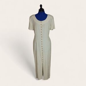 Vintage D.B.Y. Ltd. Button-Down Striped Dress Size M/L